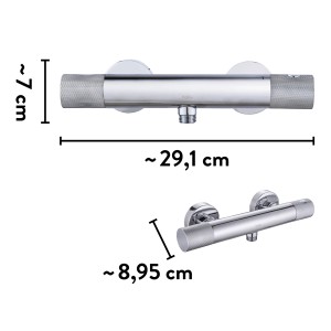 baliv Thermostat-Duscharmatur DU-2060 Chrom, Maße: ca. 29,1 x 7 x 8,95 cm