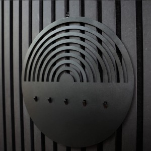 Schwarze Denpanels Memotafel Ø 30 cm für Akustikpaneelwand mit Schrauben.