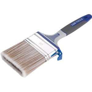 LUX Flachpinsel Lasur 80 mm mit Tank für Holzlasuren, ergonomischer Griff.