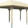 Skan Holz Carport Taunus, 439x786 cm, Nussbaum, Leimholz, Zeltdach. Robuste Konstruktion für Ihr Auto.