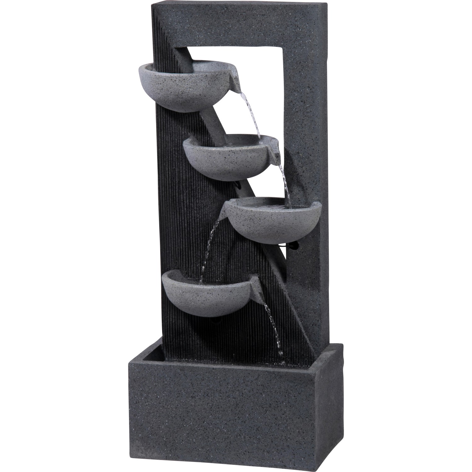 Dobar DesignGartenbrunnen XL Kaskade inkl. Pumpe und LED´s mit 4