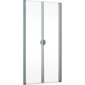 Schulte ExpressPlus Pendeltür Sunny, 180x75cm, Alu Natur, für Nische. Duschtür mit Echtglas.