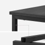 Detailaufnahme: Grauer Songmics Nachttisch Barnet mit schwarzem Metallgestell.
