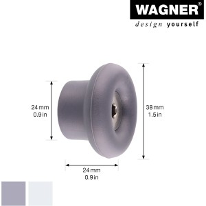 Wagner Wandhaken Dot, schiefergrau-lichtgrau, Maße im Bild dargestellt.