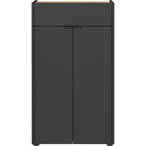 Germania Kommode Forano in Graphit Eiche, 56x98x34 cm, mit Schublade und zwei Türen. Badmöbel.