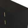 okwish Sideboard mit Goldgriffen Stauraum Wohnzimmer 120x40x77cm Schwarz_10
