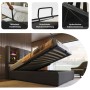 okwish Polsterbett 90x200cm mit USB C Laden Schlafzimmer Grau Leinen ohne Matratze_8