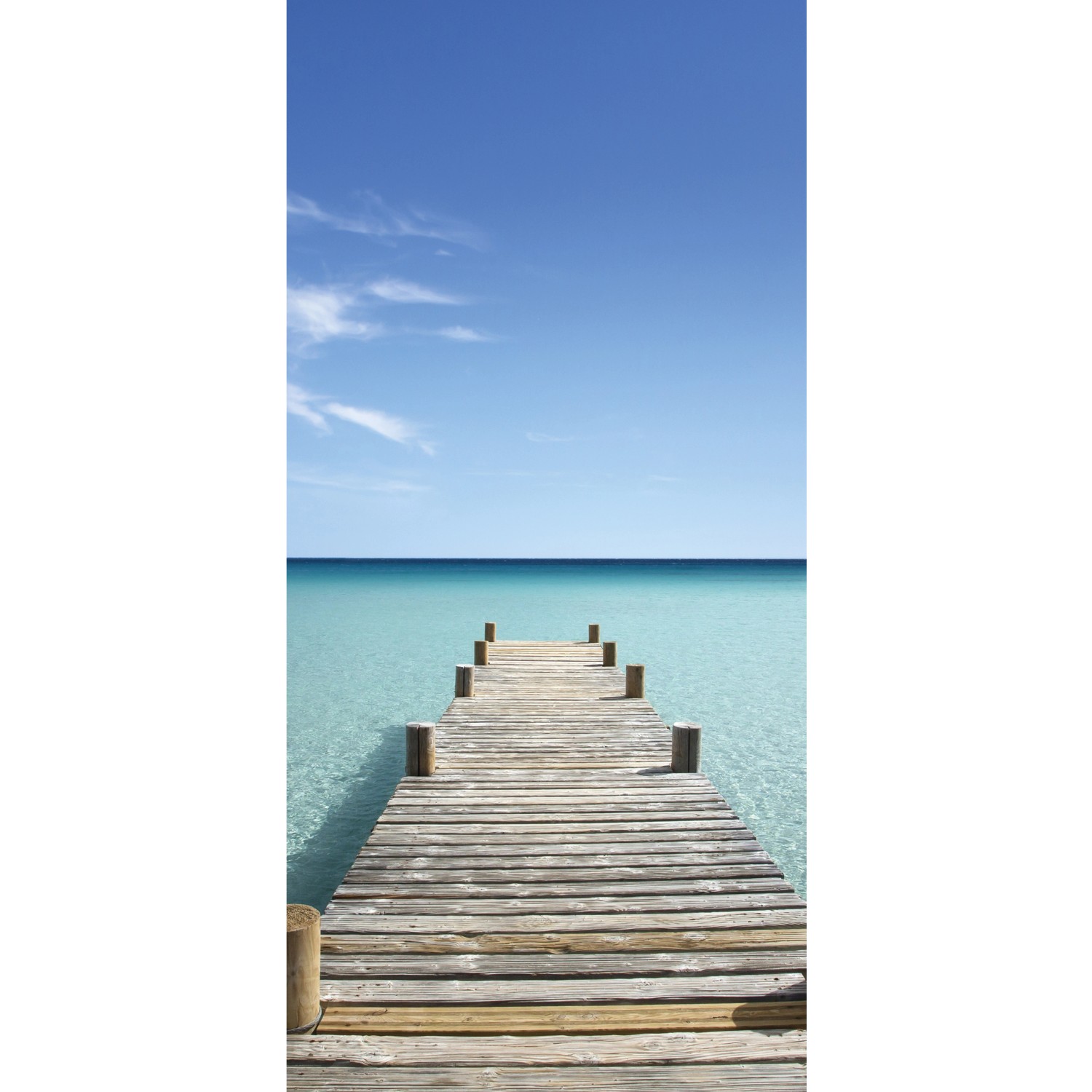 Schulte Duschrückwand mit Steg-Motiv Malediven: Holzsteg führt ins türkisfarbene Meer unter blauem Himmel.