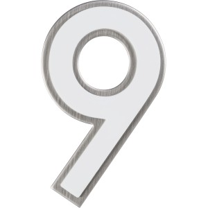 Nachtleuchtende Hausnummer Nr. 9 von Alpertec aus Edelstahl.