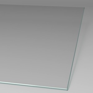 Detailaufnahme: Klarglas-Scheibe der Schulte Sunny Eckdusche, 80x80 cm.
