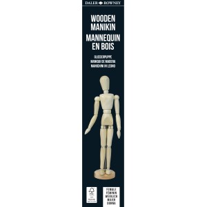 Daler-Rowney Gliederpuppe, weiblich, 30 cm, aus Holz, für Künstlerbedarf.