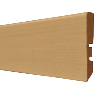 Sockelleiste Ahorn, foliert, 56x10x2400 mm. Holzdekor für Bodenabschluss.
