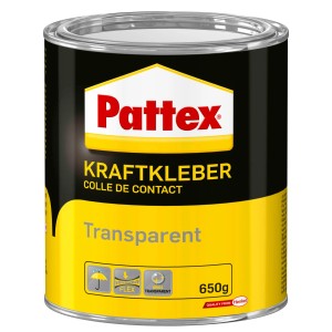 Dose Pattex Kraftkleber Transparent, 650g, für vielfältige Klebungen im Innenbereich.