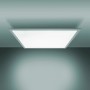 Quadratische LED-Deckenleuchte Nico, 45 cm, mit weißem Rahmen. Dimmbar und mit Nachtlichtfunktion.