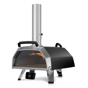 Ooni Karu 2 Pro Multi-Brennstoff Pizzaofen für den Outdoor-Bereich. Gasgrill mit Kamin und digitaler Anzeige.