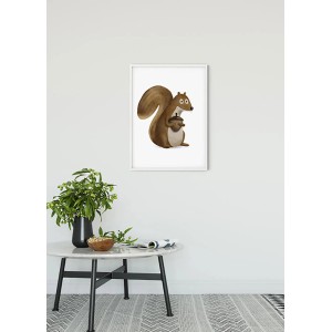 Komar Wandbild "Cute Squirrel" 50x70 cm, ein niedliches Eichhörnchen mit Eichel.