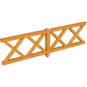 Skan Holz Brüstung Andreaskreuz, 335x84 cm, Fichte Eiche hell, Zubehör für Lauben & Pavillons