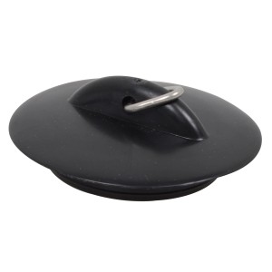 Schwarzer Kirchhoff Universal Ventilstopfen 45,5 mm für Waschbecken und Spüle.