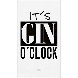 Deco Panel "Gin O'Clock" (27x15cm): Witziges Wandbild für Gin-Liebhaber.