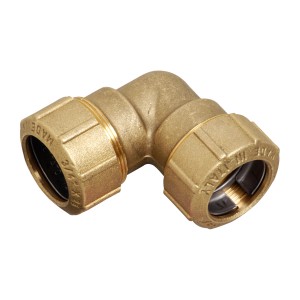 Winkel 90 Grad für PE Rohr 25 mm (1") Messing