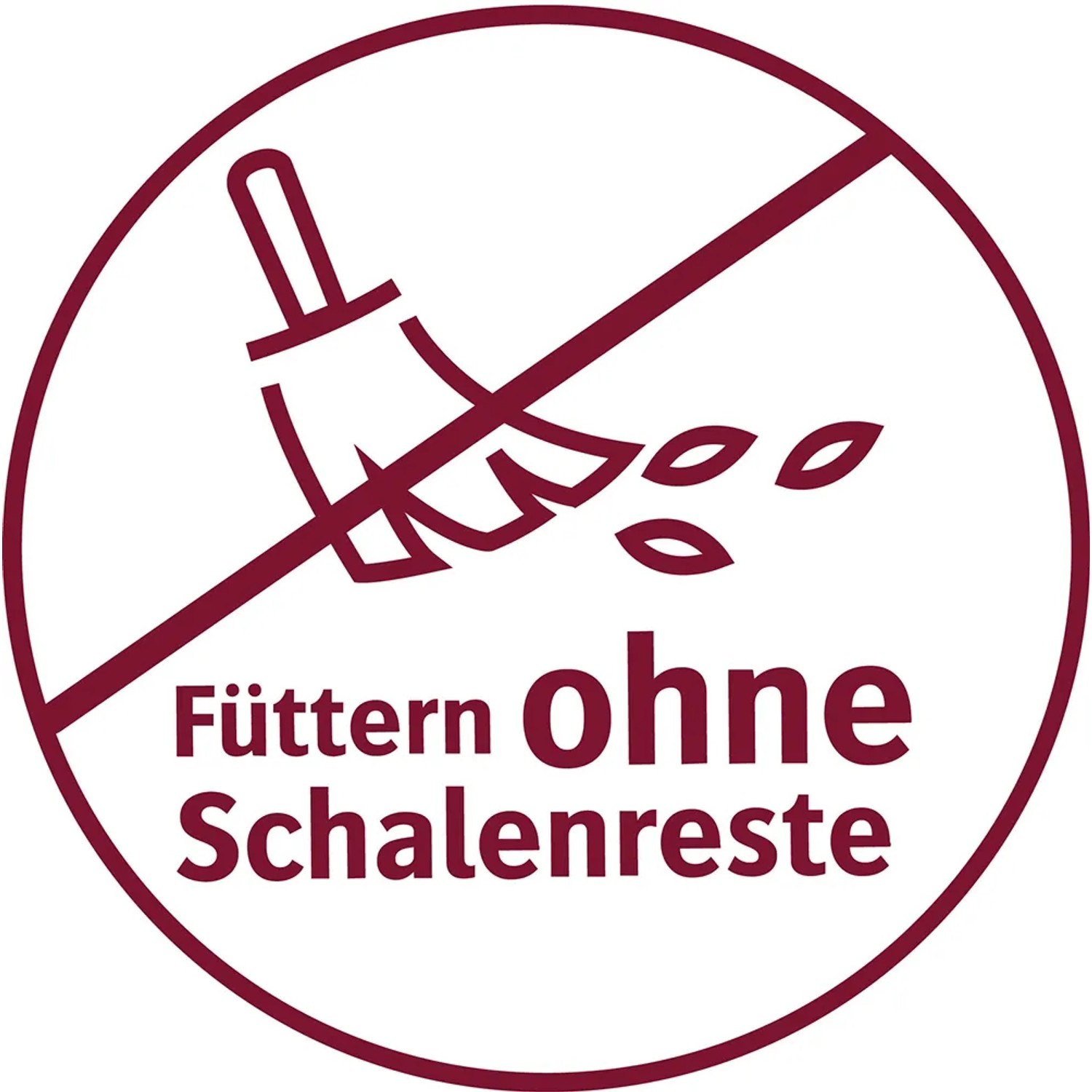 Symbol: Füttern ohne Schalenreste für Fidelio Sonnenblumenkerne, ideal für Terrasse und Balkon.