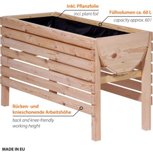 Dobar Hochbeet 60 cm x 100 cm x 45 cm Kiefernholz FSC®