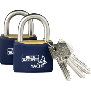 Burg-Wächter Vorhangschloss-Set Duo 460, 2 Edelstahl Schlösser mit Schlüsseln.