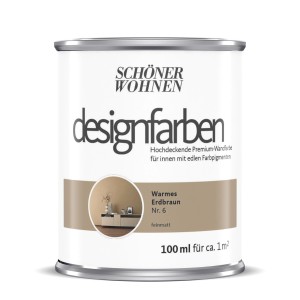 Dose Schöner Wohnen Designfarbe Warmes Erdbraun, matte Wandfarbe für Innenräume.