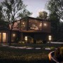 Ledvance Smart+ Standleuchte im Garten, warmweißes Licht, RGB-Farbsteuerung für Außen-Dekobeleuchtung.