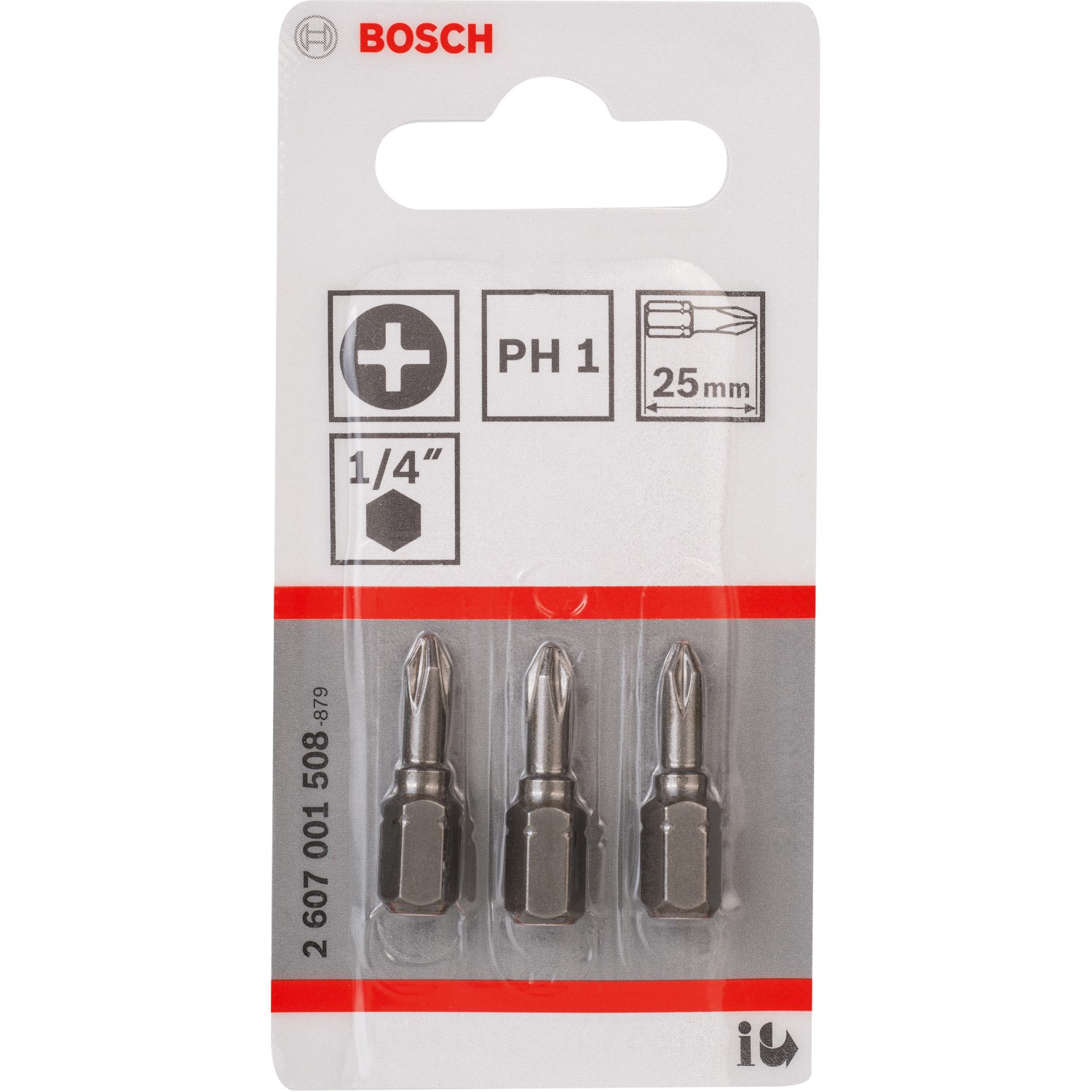 Bosch Kreuzschlitz-Bit Pro PH1, 3er-Pack, extra hart für Schraubarbeiten.