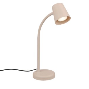 Beige Brilo Skriva Tischleuchte aus Metall mit flexiblem Hals und schwenkbarem Kopf. Ideal als Schreibtischlampe.