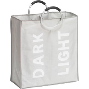 Wenko Wäschesammler Stone Duo, 67 l, mit zwei Fächern für helle und dunkle Wäsche.