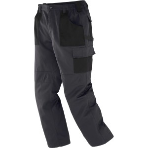 Bridgework Arbeitshose in Anthrazit/Schwarz, Größe 58 mit Bein- und Gesäßtaschen.
