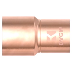 Kirchhoff Reduziernippel 28x22 mm, blanke Kupfer-Lötverbindung für Sanitär und Heizung.