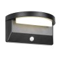 Moderne, schwarze Reality LED Solar-Wandleuchte Moro mit Bewegungsmelder für den Außenbereich.