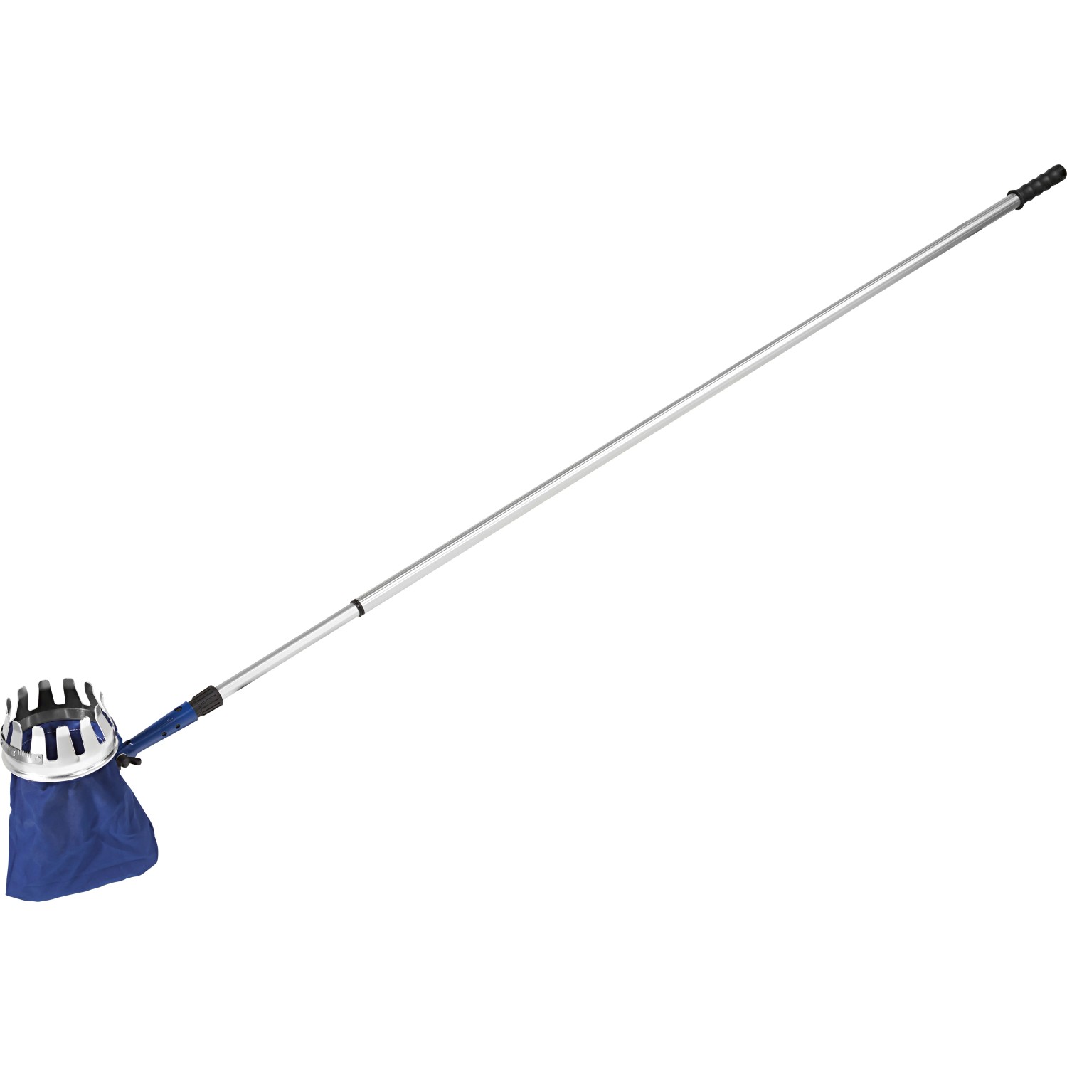 LUX Obstpflücker Comfort mit blauem Fangbeutel und Teleskopstiel.