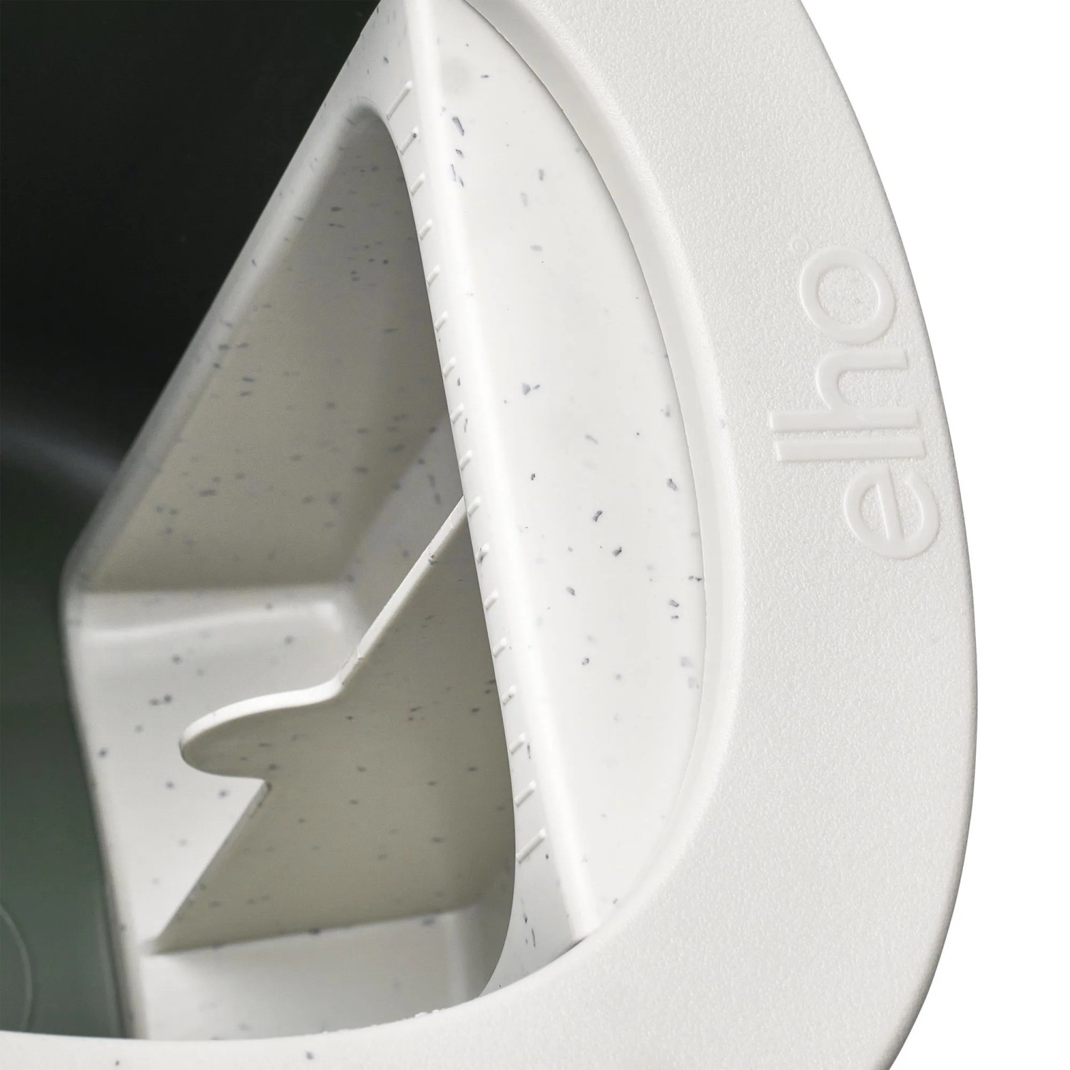 Detailaufnahme: Graues Elho Vogelfutterhaus Essential, 18 cm, mit Futterspender.