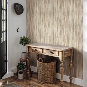 Beige Vliestapete in Holzoptik von Marburg, modernes Design für Wohnräume.