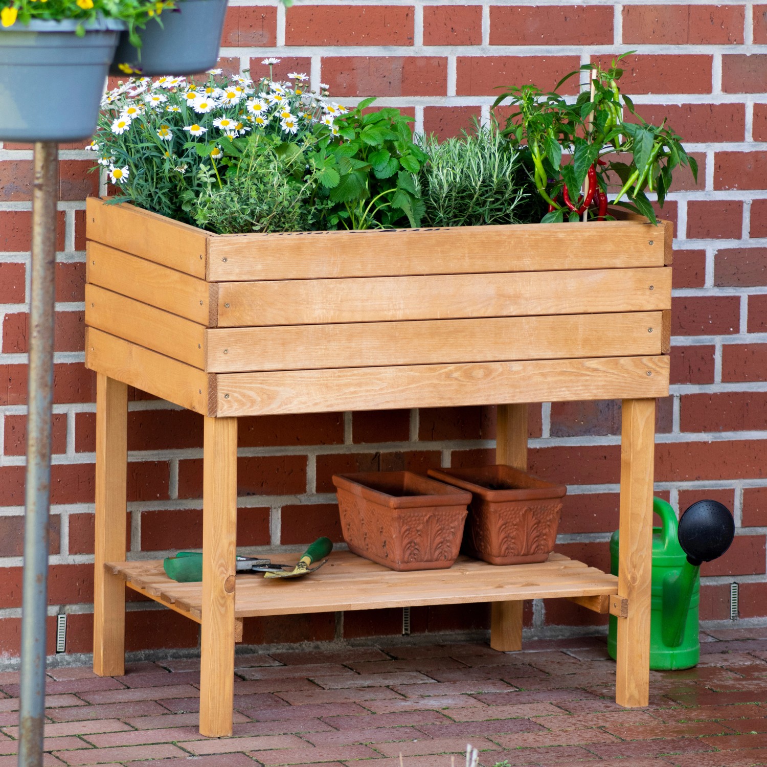 Dobar Hochbeet 80 cm x 80 cm x 60 cm mit Ablageboden Braun kaufen bei OBI