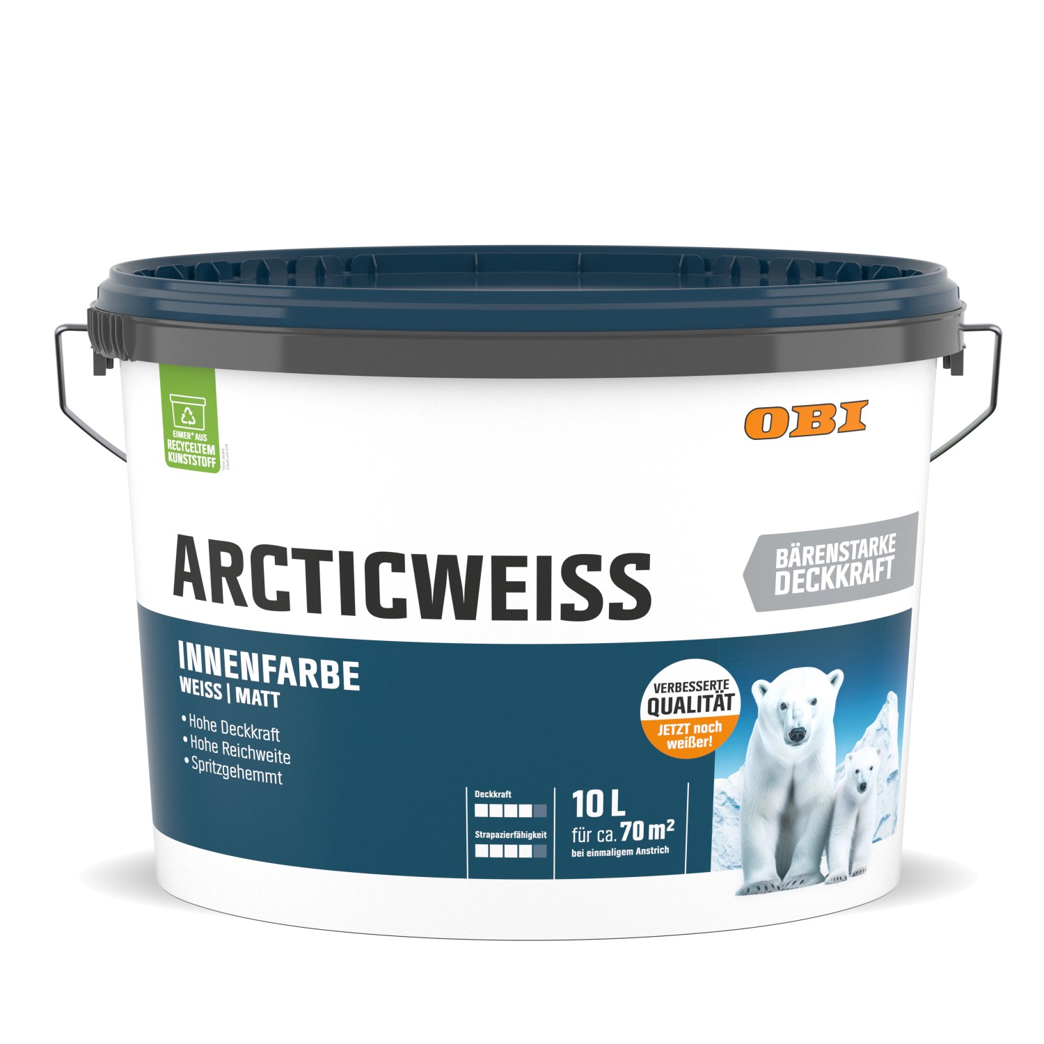 OBI Wandfarbe Arcticweiss Weiß Matt 10 l kaufen bei OBI