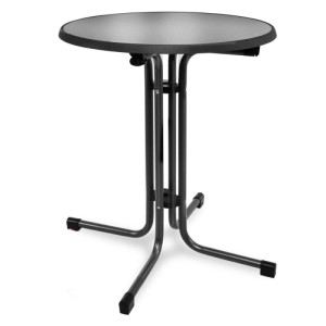 Schwarzer Beautissu Bistroni Bistrotisch, Ø70cm, klappbar, ideal für Indoor & Outdoor.
