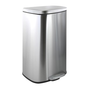 Spirella Kosmetikeimer Akira, 50 l, aus Edelstahl mit Pedal und Inneneimer.