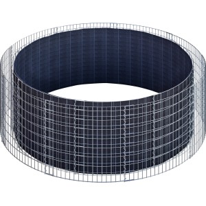 Rundes Gabiona Gabionen-Hochbeet, Ø 262 cm, Maschenweite 5x10 cm, galvanisiert.