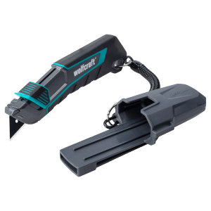 Wolfcraft Sicherheitsmesser Pro Safety mit Köcher und Trapezklinge.