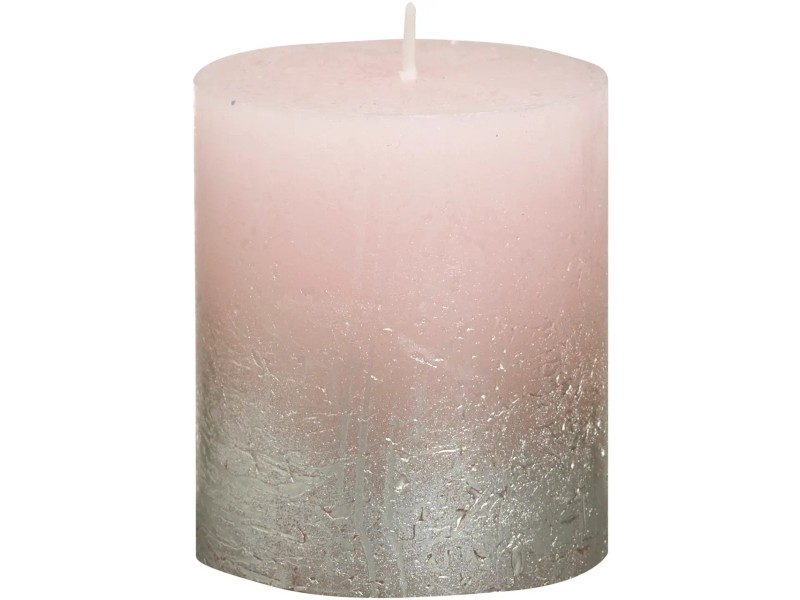 Rustik-Stumpenkerze Rosa – 10 Cm Hoch, 7 Cm Durchmesser, Ca. 33 Stunden Brenndauer