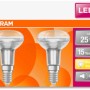 Osram LED Reflektor R50 E14, 1,5W, 2er-Set. Warmweißes Licht für Wohnräume.