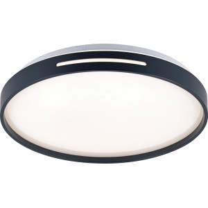 Anthrazitfarbene LED Deckenleuchte Caldirola, Ø 38 cm, für moderne Innenräume.