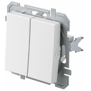 Tem Serienschalter-Einsatz Logiq Flat in Polarweiß, Schalteinsatz für Lichtsteuerung.