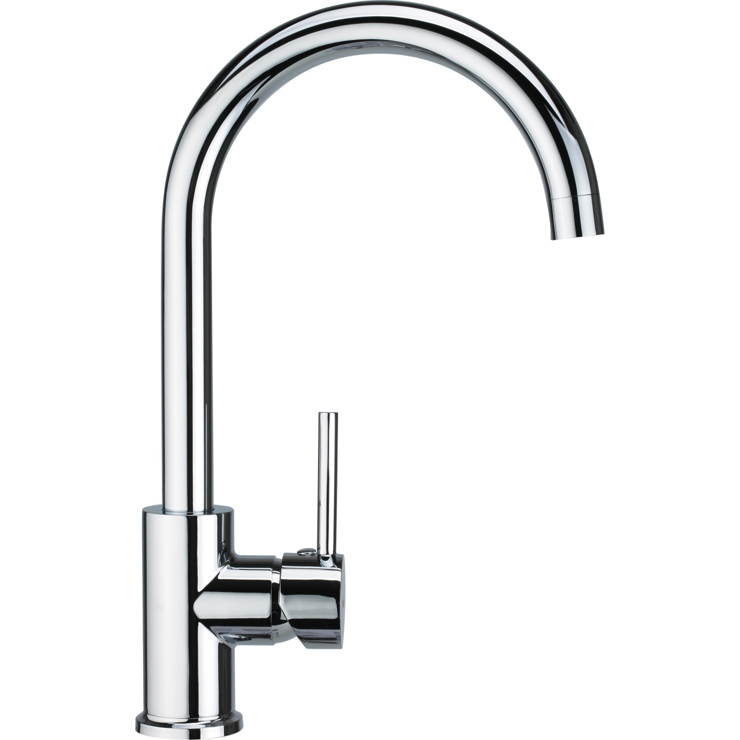 Chrom Küchenarmatur baliv KI-1830 mit hohem, schwenkbarem Auslauf für Spültisch.