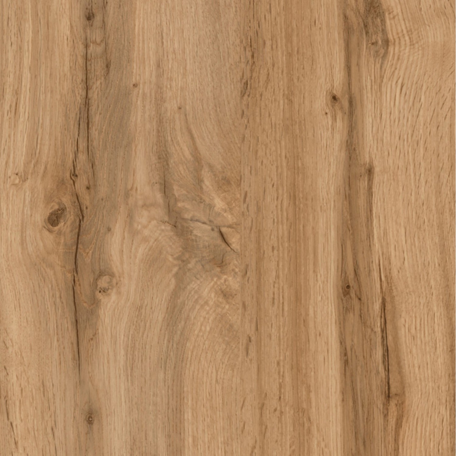 Detailaufnahme: Küchenzeile Sorrento in Wotaneiche Optik, natürliche Holzmaserung.